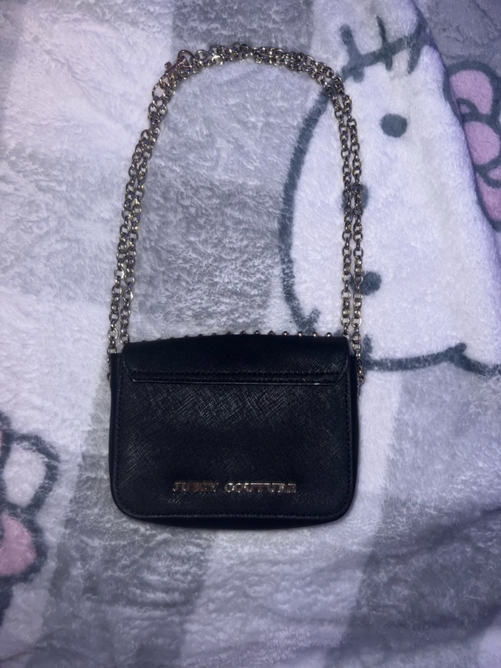 Vintage Juicy Couture Black Crossbody Bag with Gold Chain